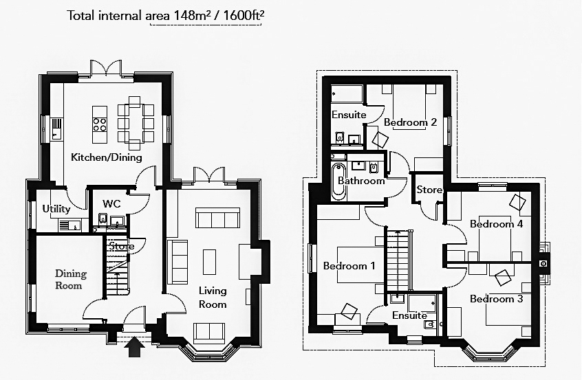 Floorplans For Andrews Lane, Goffs Oak, Hertfordshire