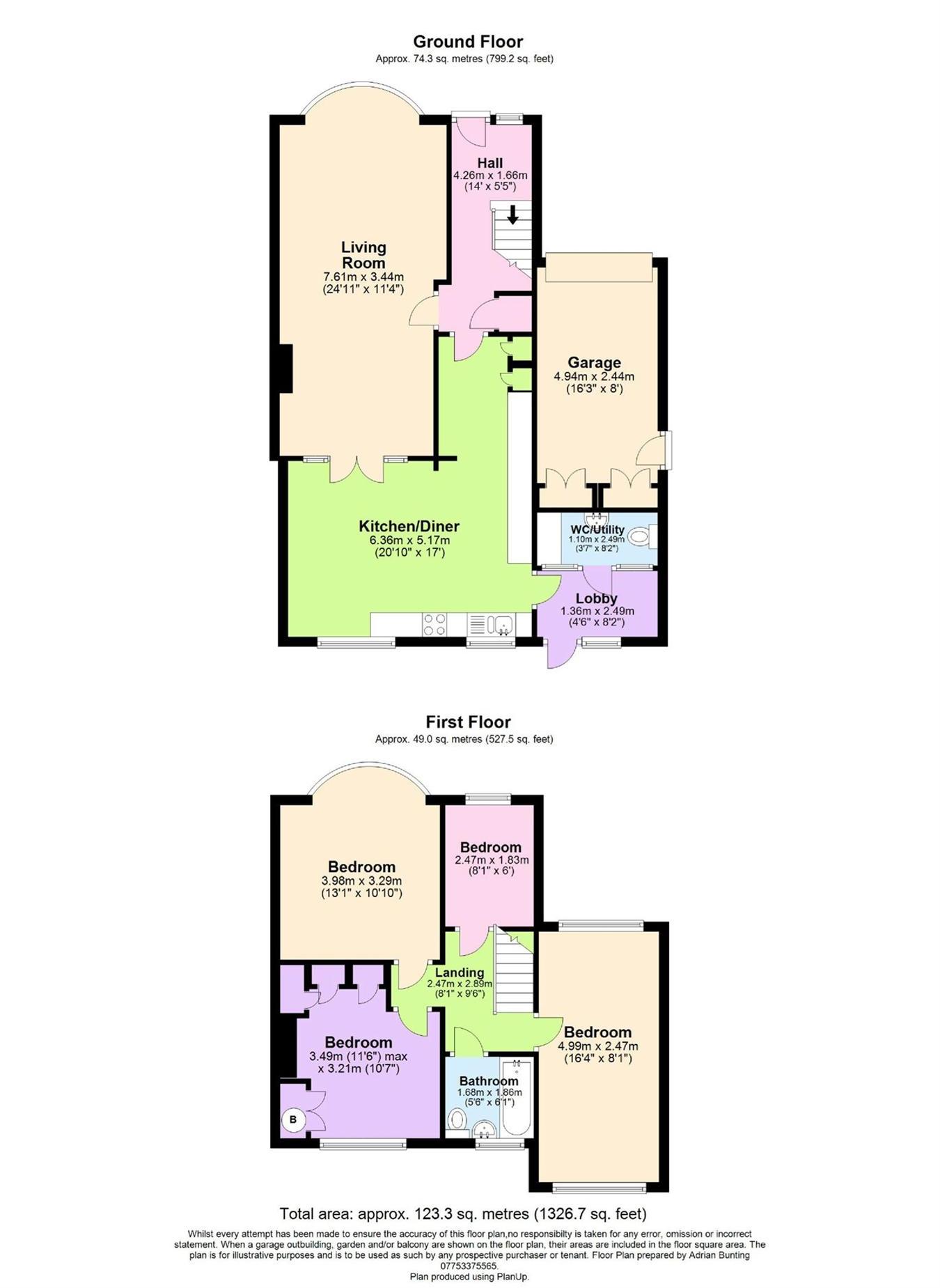 Floorplans For Lodge Crescent, Waltham Cross, Hertfordshire