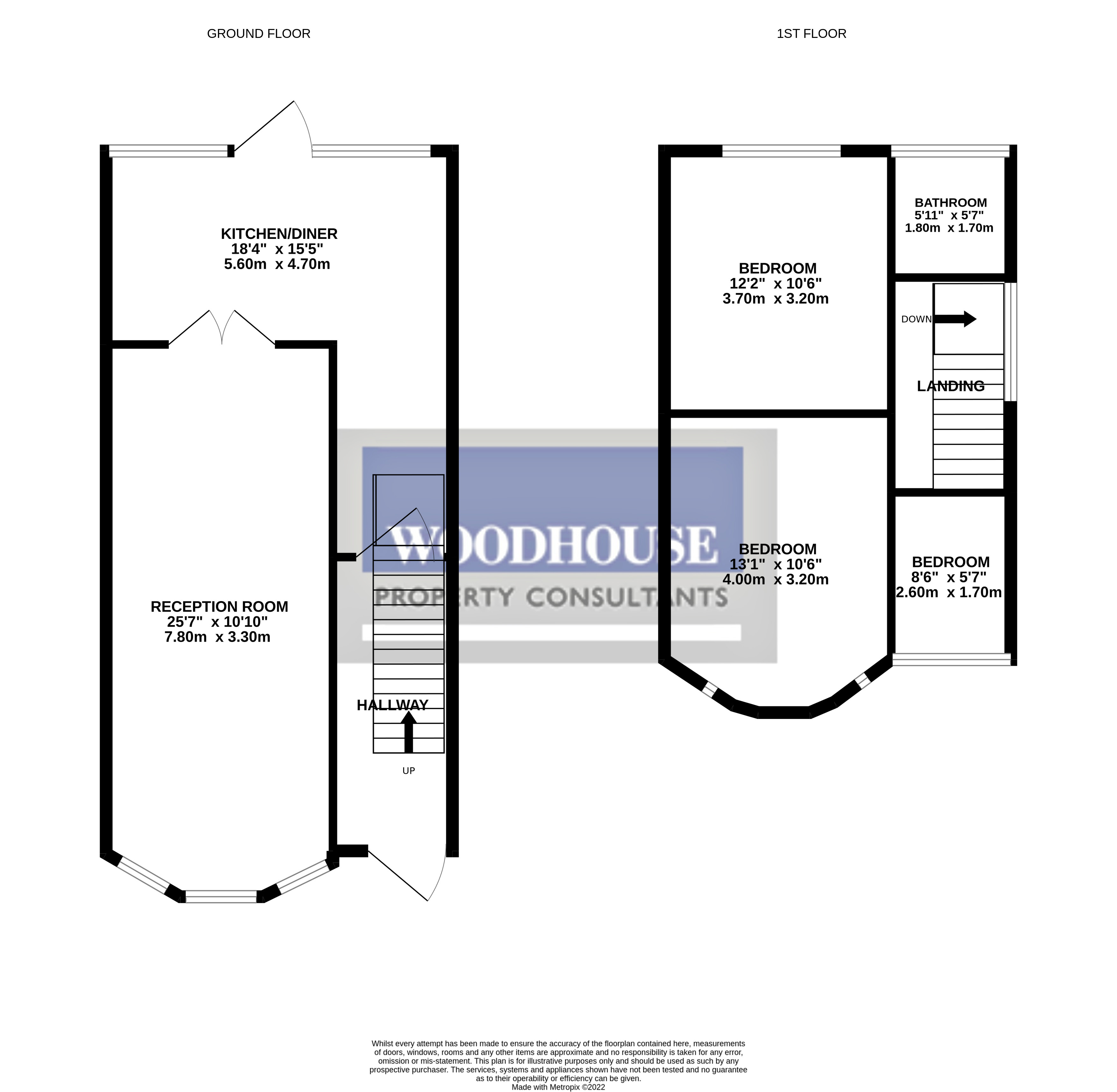 Floorplans For Lodge Crescent, Waltham Cross, Hertfordshire