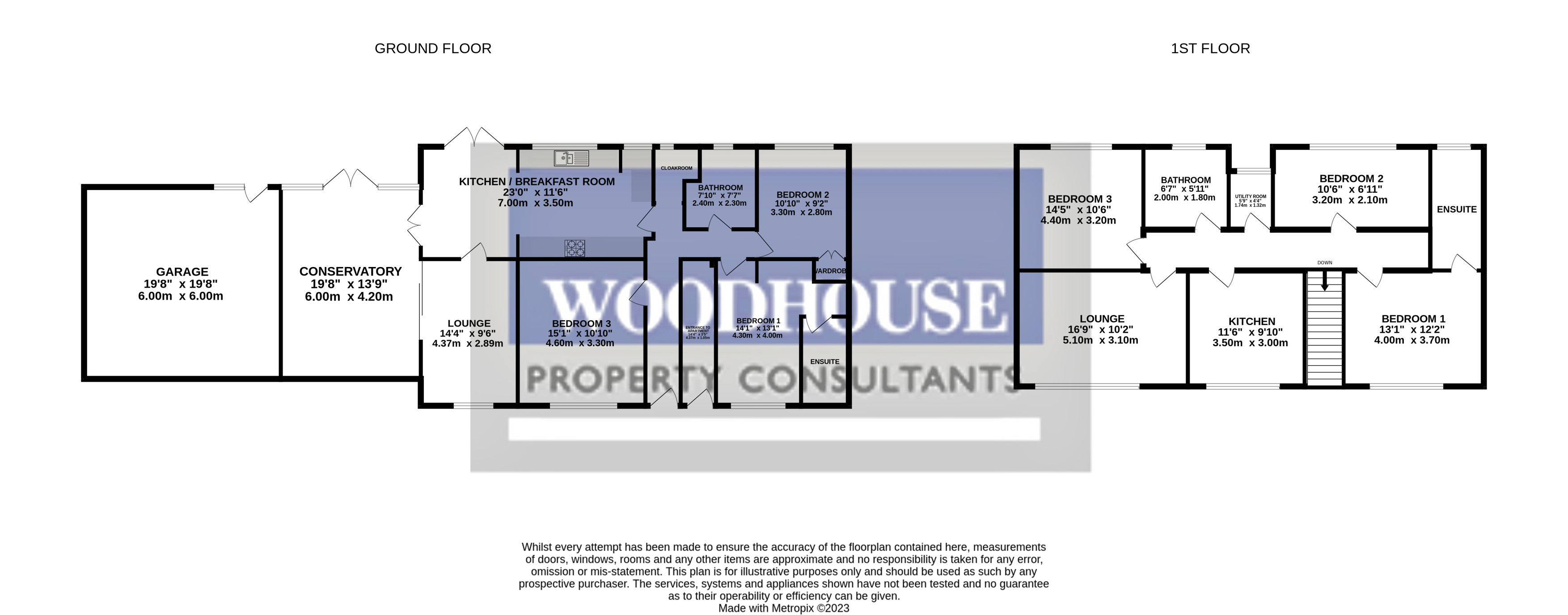 Floorplans For Warwick Drive, Cheshunt