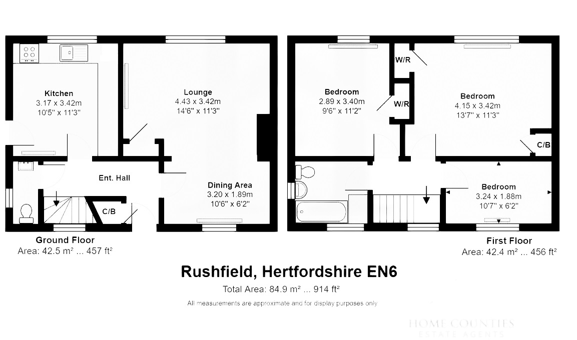 Floorplans For Rushfield, Potters Bar, Hertfordshire