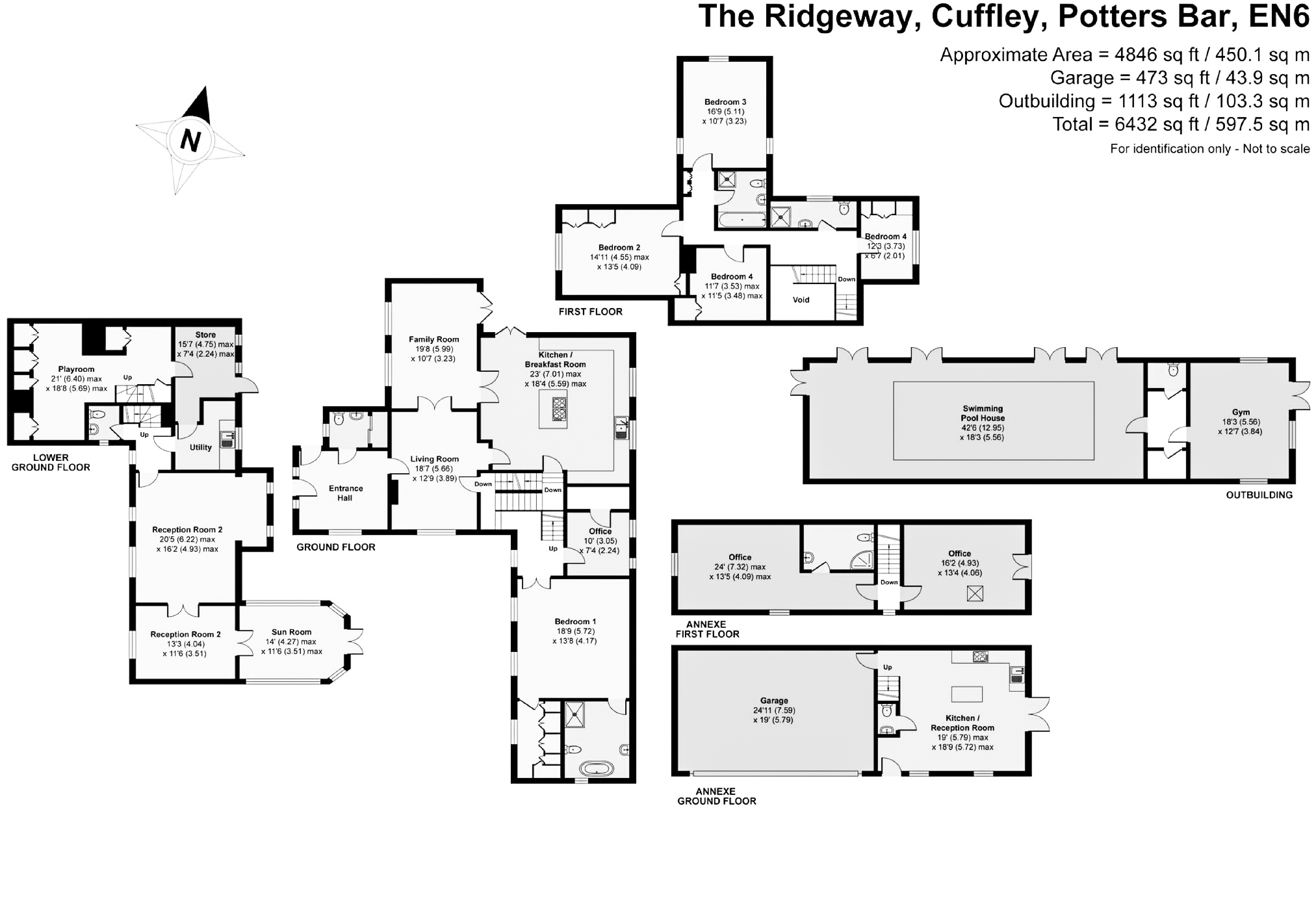 Floorplans For Cuffley, Potters Bar, Hertfordshire