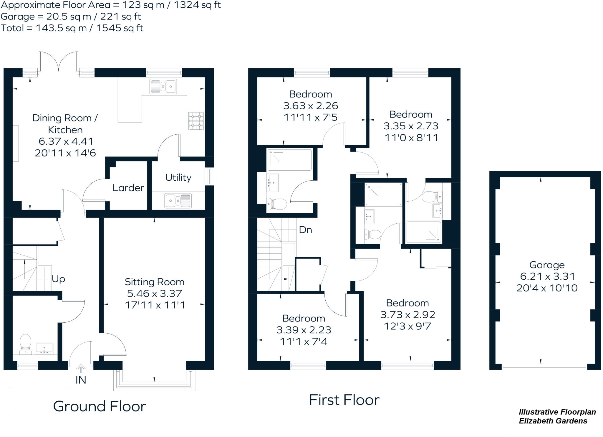 Floorplans For Elizabeth Gardens, Goffs Oak, Hertfordshire