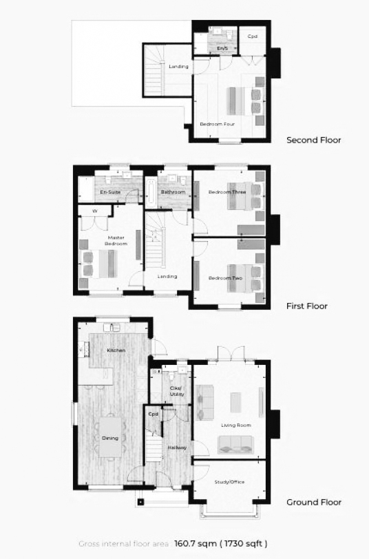 Floorplans For Godfrey Crescent, Goffs Oak, Hertfordshire