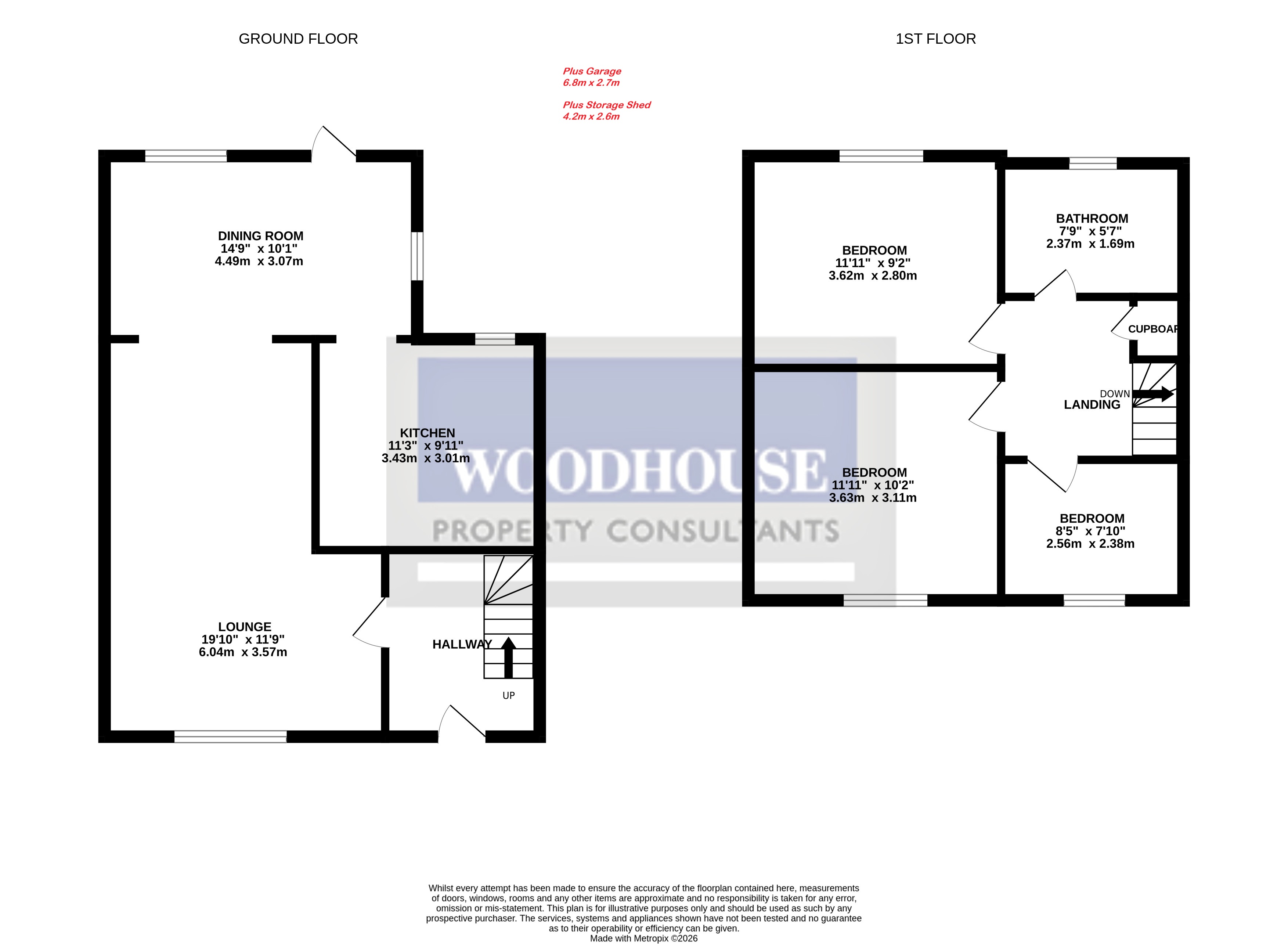 Floorplans For Bullwell Crescent, Cheshunt, Hertfordshire