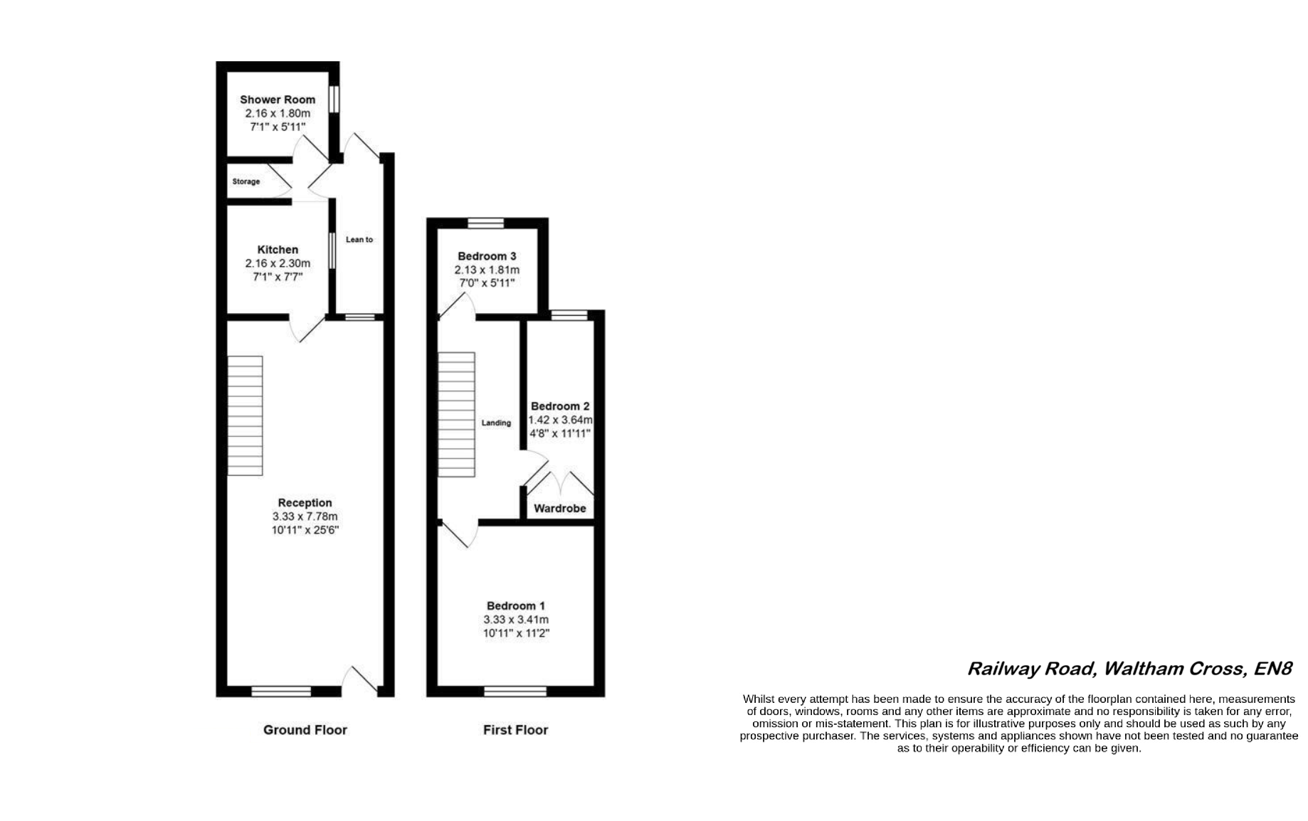 Floorplans For Railway Road, Waltham Cross, Hertfordshire