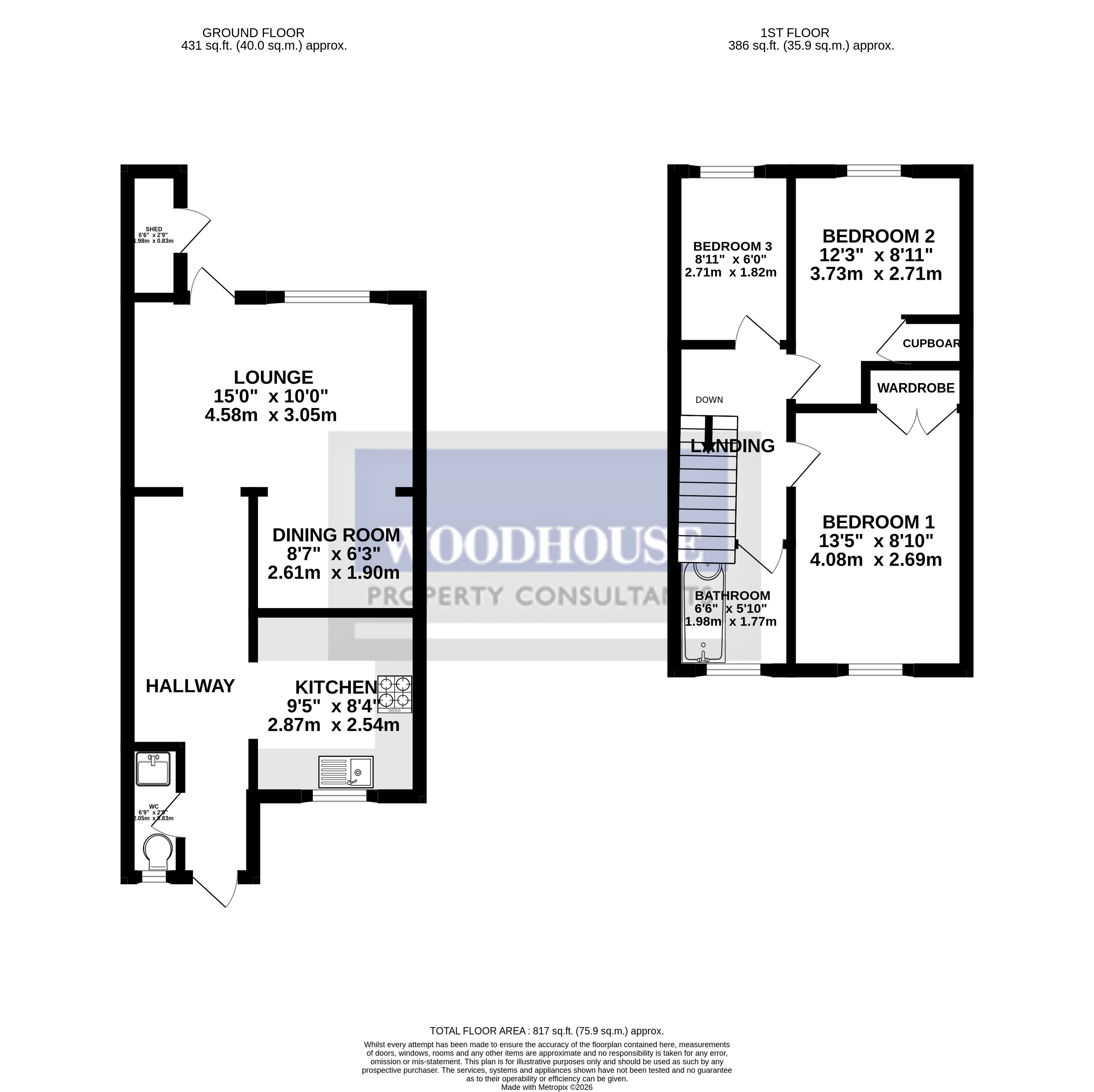 Floorplans For Park Lane, Waltham Cross, Hertfordshire